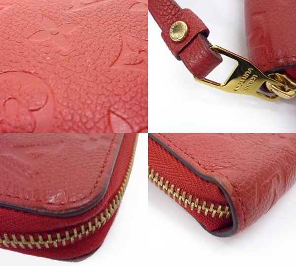 651 7 Louis Vuitton Monogram Empreinte Zippy Wallet Long Wallet Leather Red