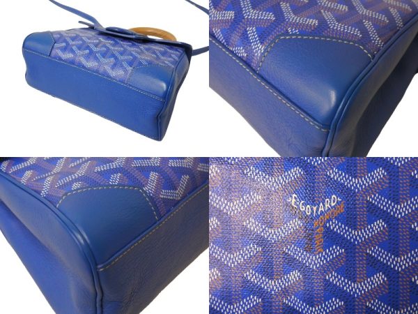 65109 d6 Goyard Saigon Mini Soft 2WAY Handbag Blue