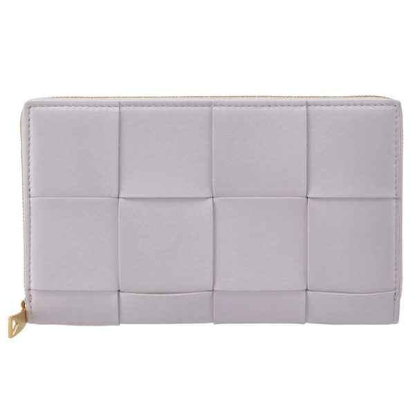 651368vcqc15308 1 Bottega Veneta Cassette Round Zip Wallet Light Purple