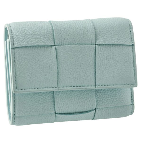 651372vcp143915 Bottega Veneta Tri fold Wallet Intrecciato Sea Green