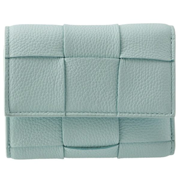 651372vcp143915 1 Bottega Veneta Tri fold Wallet Intrecciato Sea Green