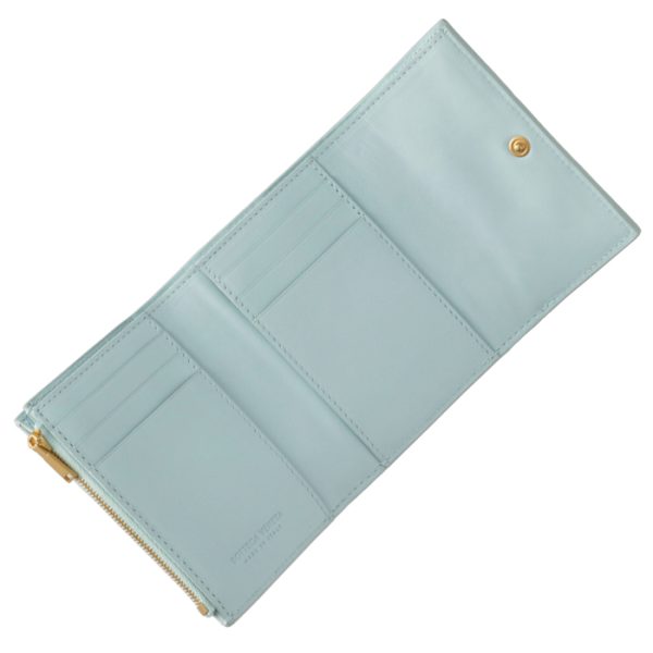 651372vcp143915 4 Bottega Veneta Tri fold Wallet Intrecciato Sea Green