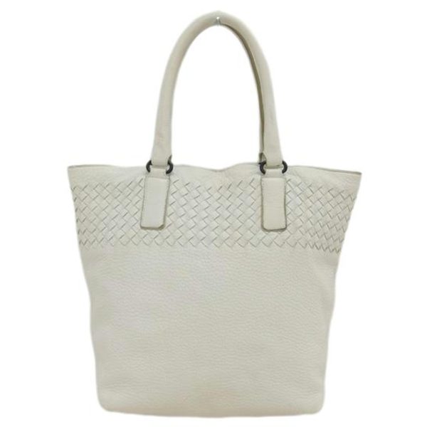 65269 1 Bottega Veneta Intrecciato Leather Tote Bag White