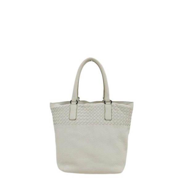 65269 2 Bottega Veneta Intrecciato Leather Tote Bag White