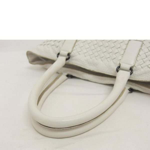 65269 4 Bottega Veneta Intrecciato Leather Tote Bag White