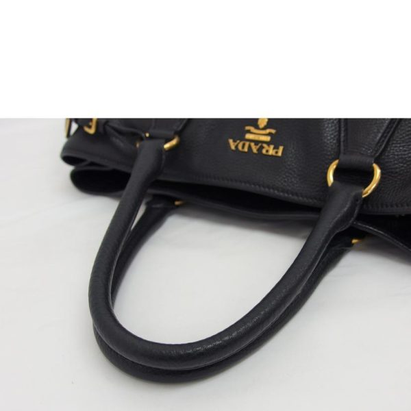 65306 4 Prada Vitello Dyno 2WAY Shoulder Bag Black