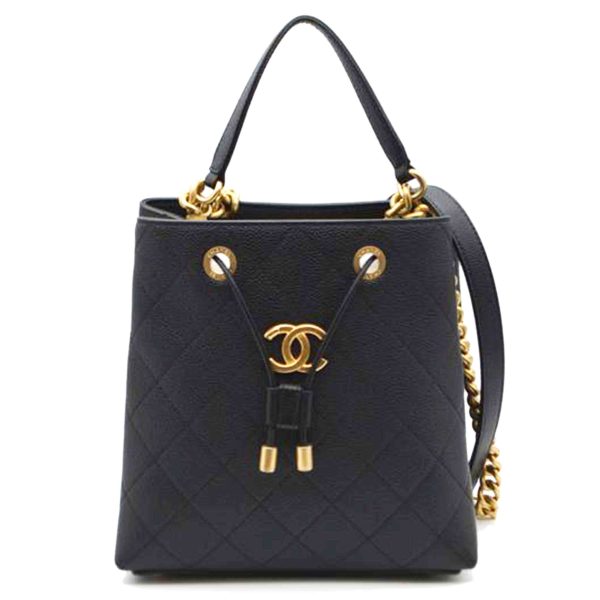 65436 1 Chanel Matelassé Drawstring Bag Caviar Skin