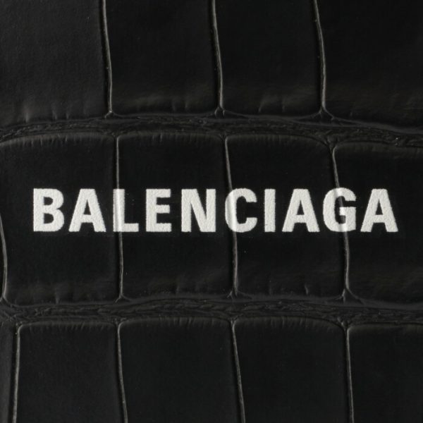 6556831rop31000 3 Balenciaga Croco Cash Vertical Wallet Black