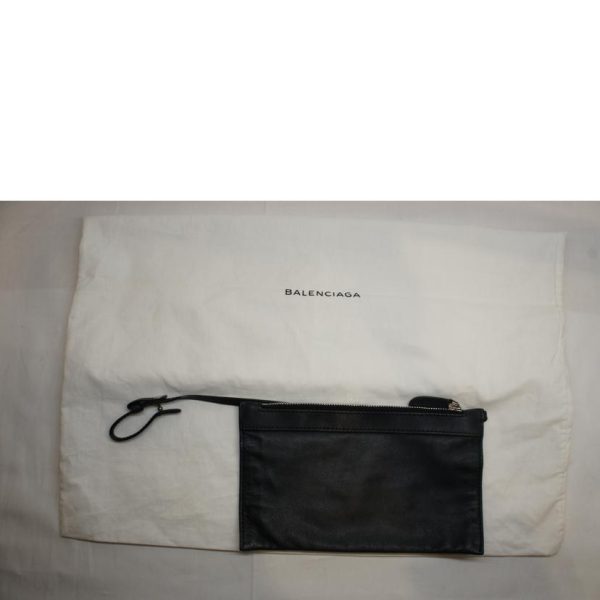 65933 6 Balenciaga Navy Hippo Punching Logo Tote Bag Black