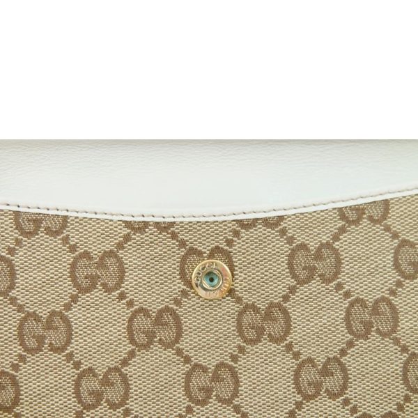 66074 7 Gucci GG Canvas Lovely Heart W Hook Long Wallet Beige