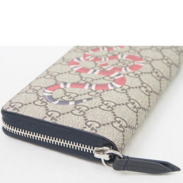 66087 7 Gucci Kingsnake Print Round Zipper Long Wallet