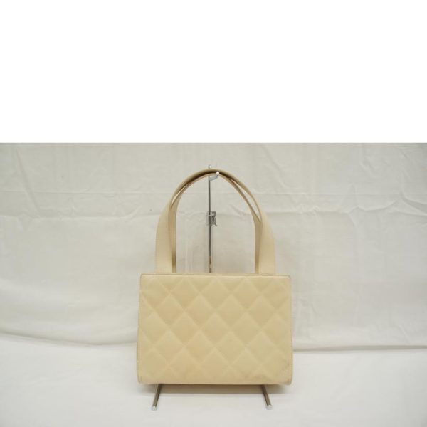 66135 2 Chanel Lambskin Handbag Creme