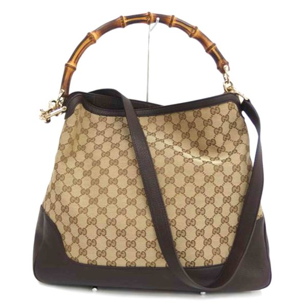 66228 1 Gucci Bamboo 2Way Shoulder Bag Brown