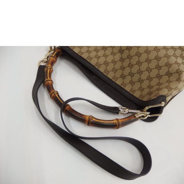 66228 4 Gucci Bamboo 2Way Shoulder Bag Brown