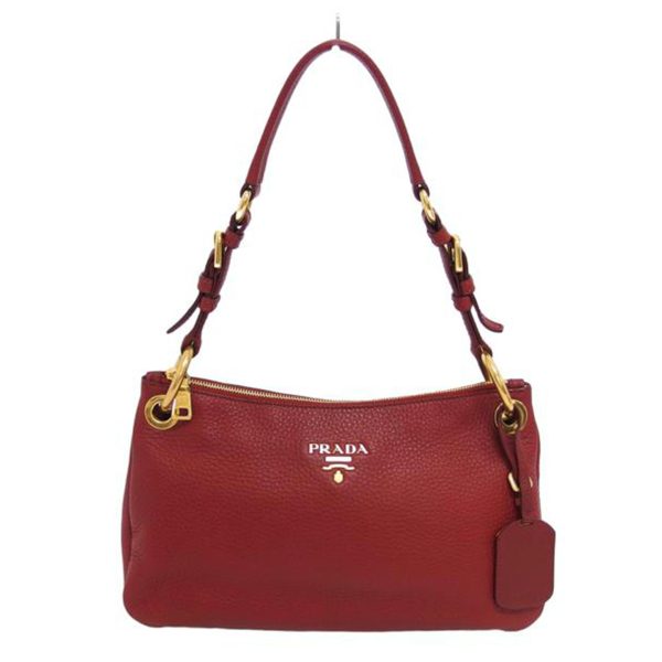 66235 1 Prada Leather One Shoulder Bag Red