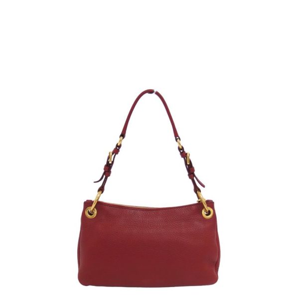 66235 2 Prada Leather One Shoulder Bag Red