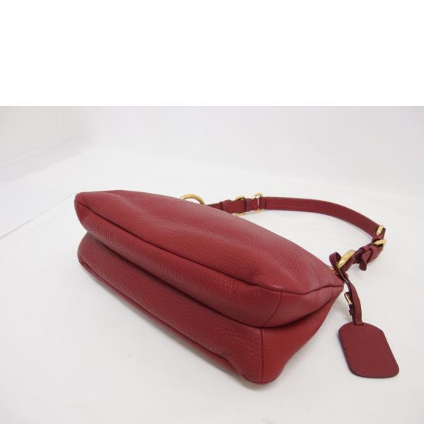 66235 3 Prada Leather One Shoulder Bag Red