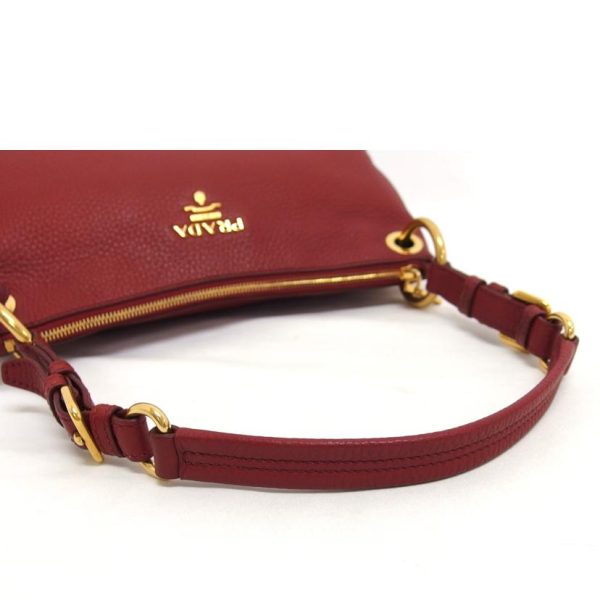 66235 4 Prada Leather One Shoulder Bag Red