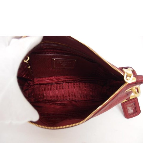 66235 5 Prada Leather One Shoulder Bag Red