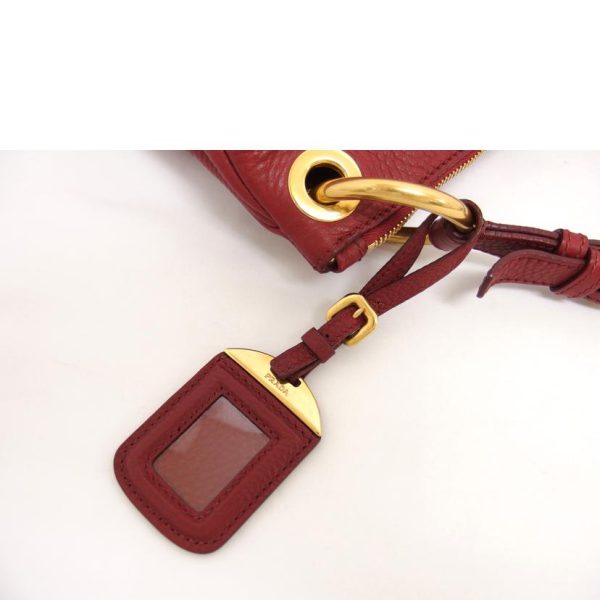 66235 7 Prada Leather One Shoulder Bag Red