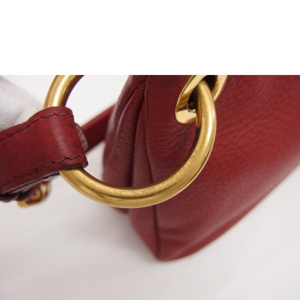 66235 8 Prada Leather One Shoulder Bag Red