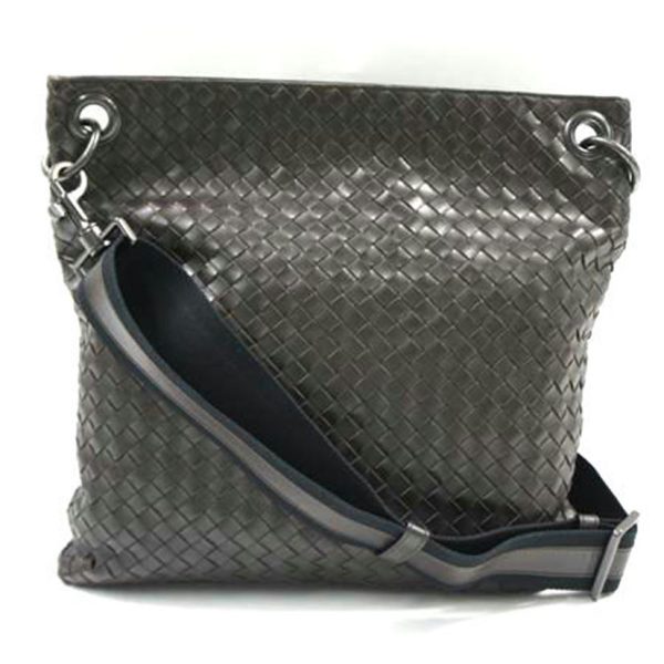 66259 1 Bottega Veneta Intrecciato Shoulder Bag Black