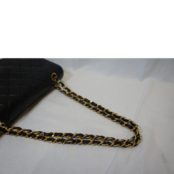 66286 4 Chanel Matelasse Double Flap Chain Shoulder Bag Black