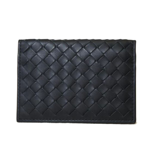 66316 1 Bottega Veneta Intrecciato Card Case Black