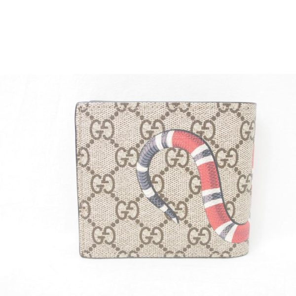 66452 1 GUCCI GG Supreme Snake Print 2 Fold Wallet