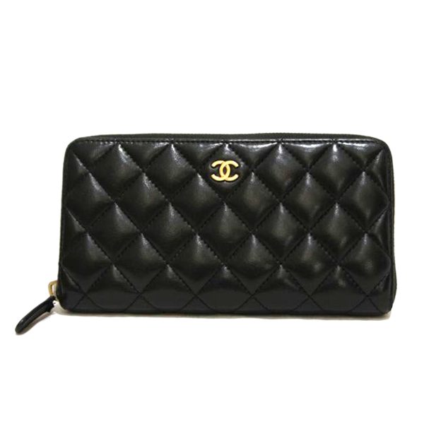 66521 1 Chanel Cocomark Zipper Wallet Black