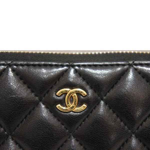 66521 12 Chanel Cocomark Zipper Wallet Black