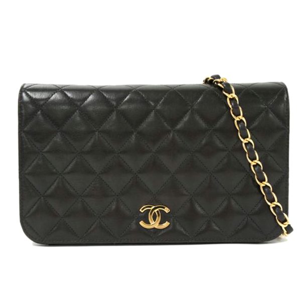 66548 1 Chanel Matelasse Push Lock Chain Shoulder Bag Black