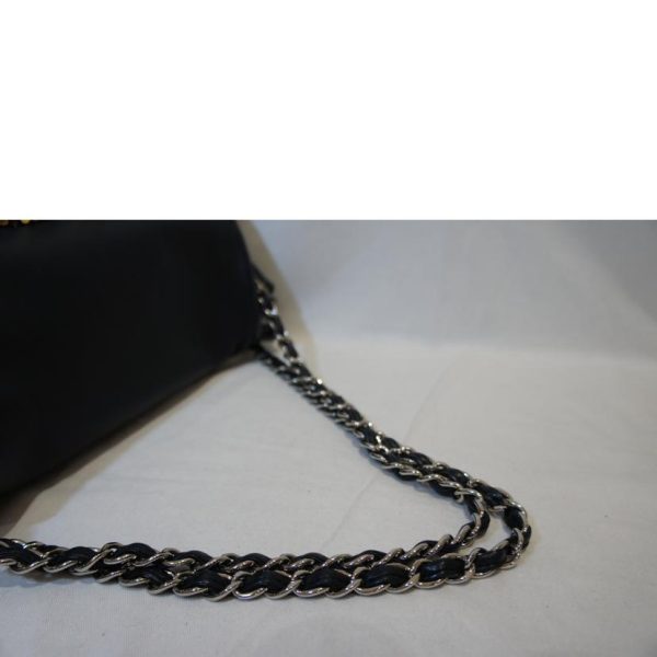 66675 4 Chanel Leather Chain Shoulder Bag Black