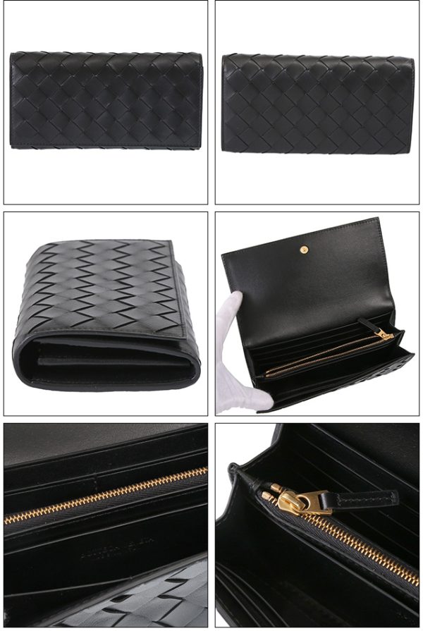 666935 vcpp3 8425 2 Bottega Veneta Flap Wallet Intrecciato Bifold Black