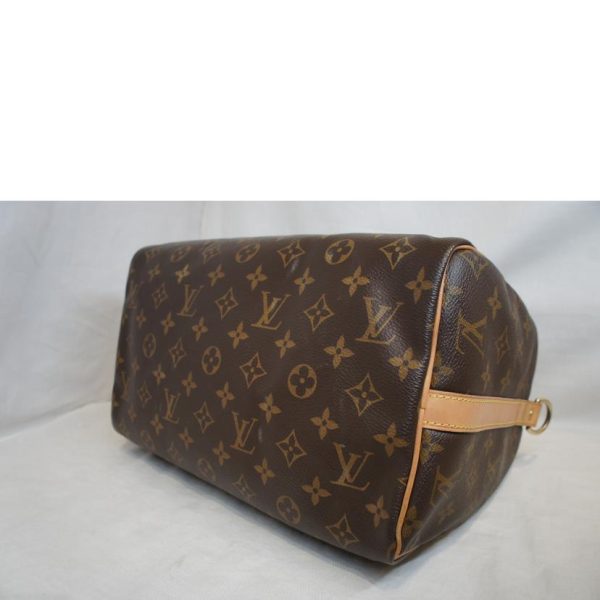 66703 3 Louis Vuitton Speedy Bandouliere Monogram Handbag Brown