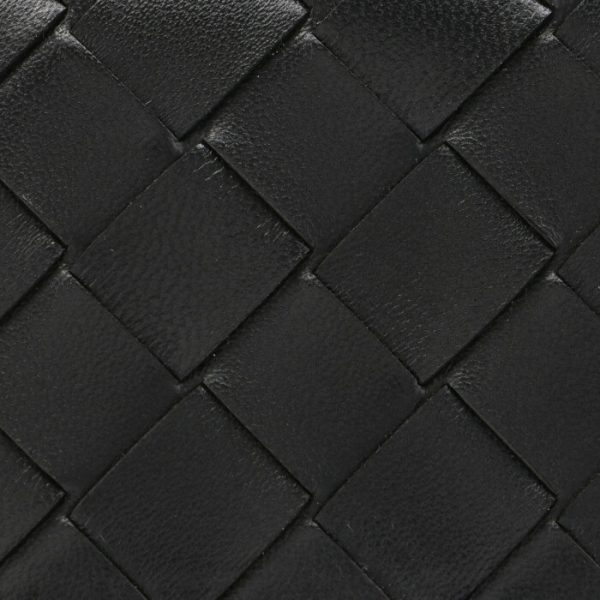 667134vcpp28425 3 Bottega Veneta Tri fold Mini Intrecciato Wallet Black