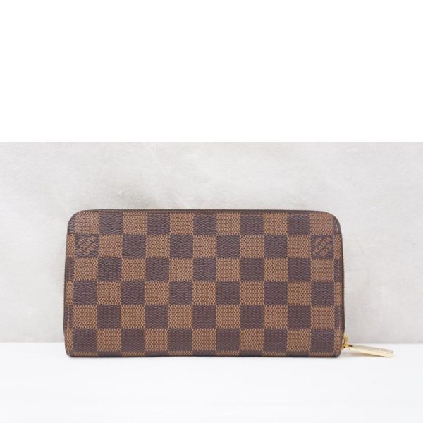 66805 2 Louis Vuitton Zippy Wallet Damier Ebene Brown