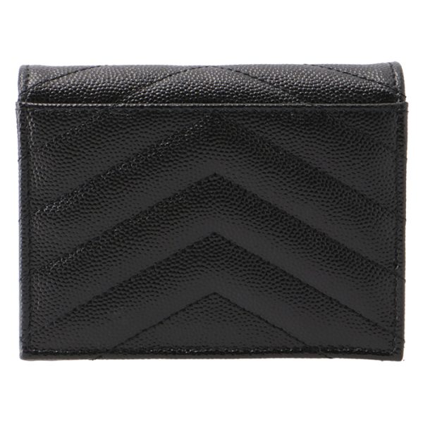 668290bowa11000 2 Saint Laurent Paris Wallet Bifold Mini Quilted Leather Monogram Black