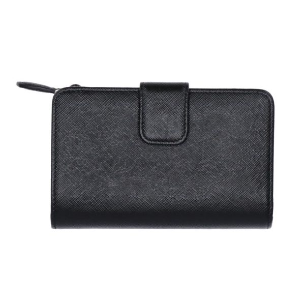 66887 2 Prada Saffiano Bi Fold Wallet Black