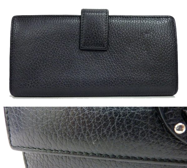 669 5 Gucci Round Zipper Long Wallet Leather Black