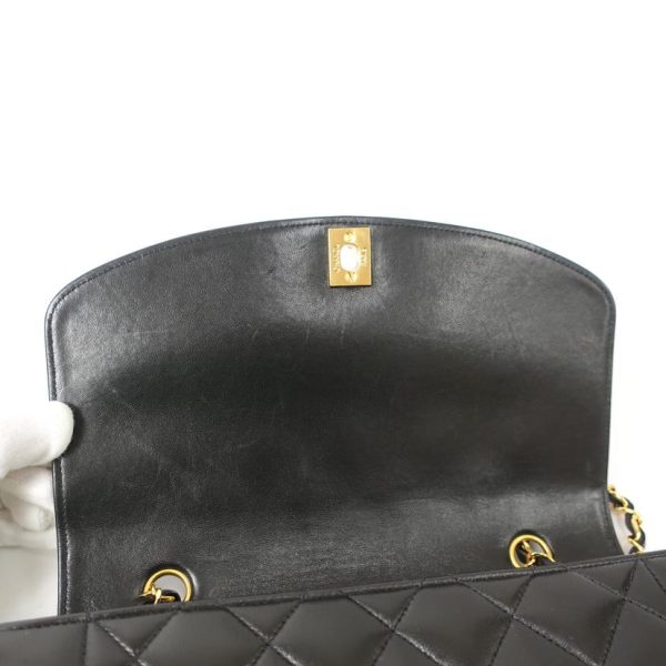 66902 6 Chanel Diana Matelasse Chain Shoulder Bag Black