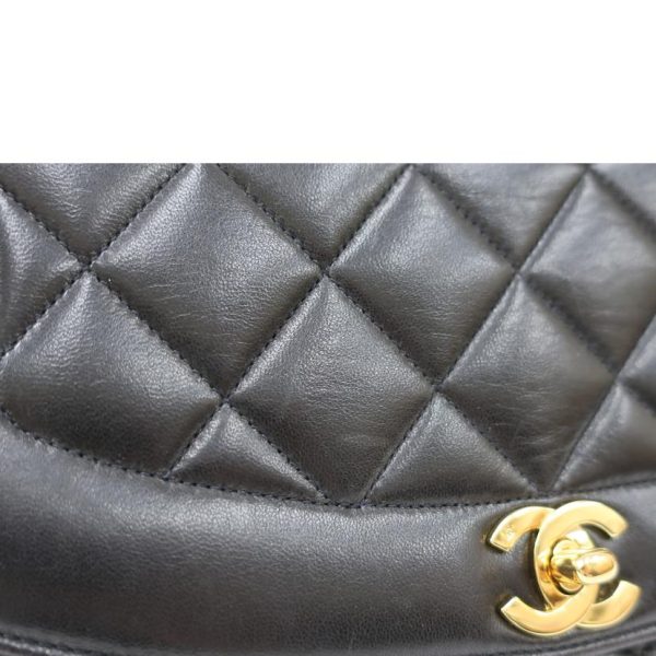 66902 8 Chanel Diana Matelasse Chain Shoulder Bag Black