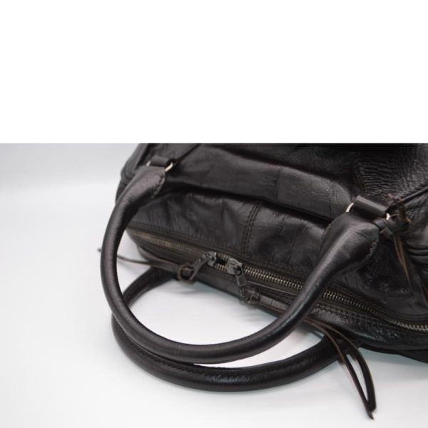 66983 4 Balenciaga Pocket Chevre Boston Bag Black