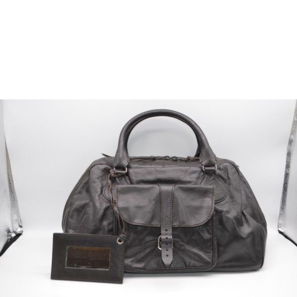 66983 7 Balenciaga Pocket Chevre Boston Bag Black