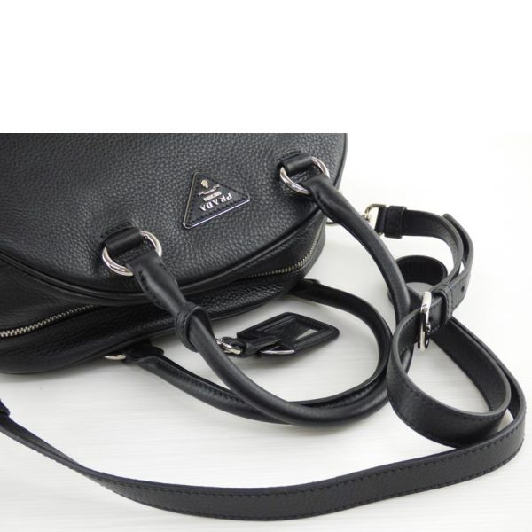 66995 4 Prada Leather Handbag Black