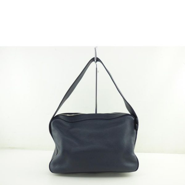 67008 2 Prada Leather Semi Shoulder Bag Black