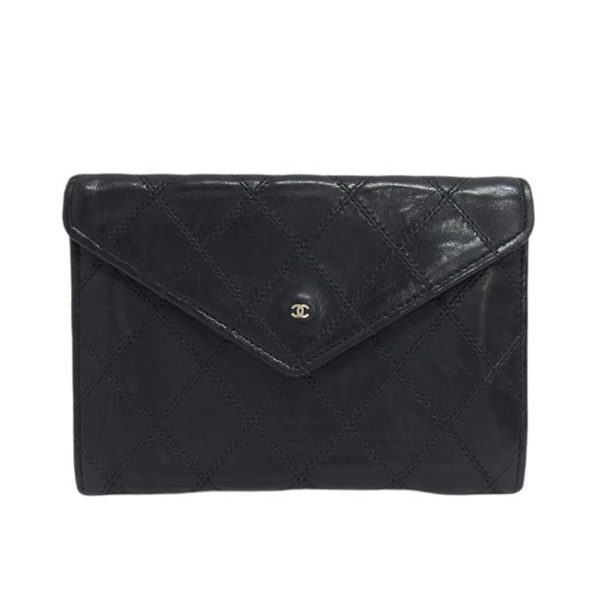 67041 1 Chanel Bicolore Coin Card Case Black