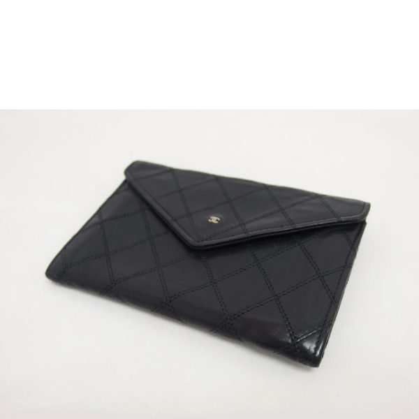 67041 3 Chanel Bicolore Coin Card Case Black