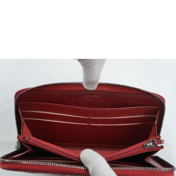 67090 7 Chanel Matelassé Caviar Skin Round Zipper Wallet Red