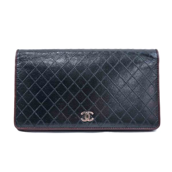 67243 1 Chanel Bicolor Long Wallet Black